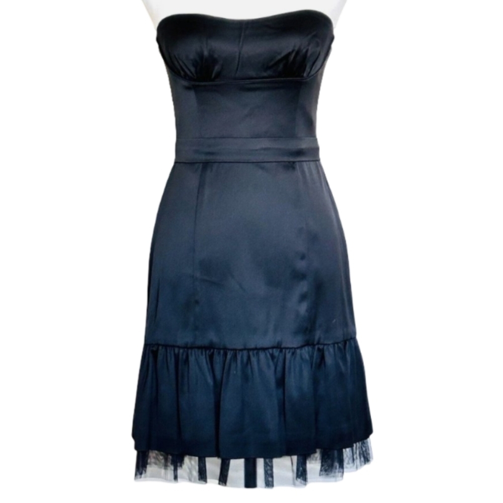 BCBG Maxazria Black Strapless Cocktail Dress Size 6 NWT